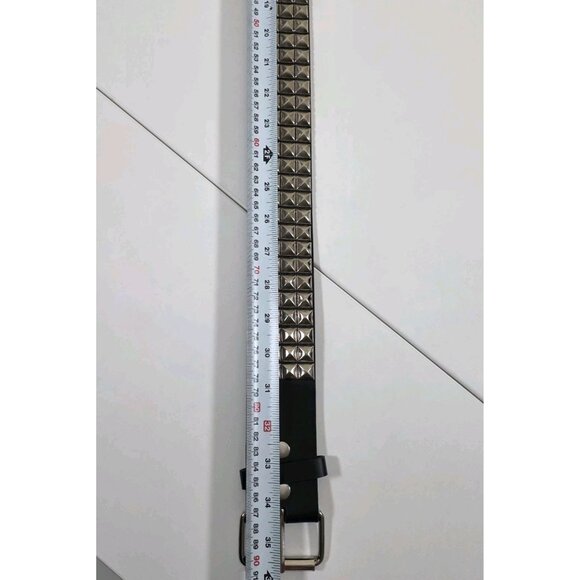 Studded Leather Belt Unisex Sz M Metal Buckle Studs Streetwear Indie Punk Rock - Picture 9 of 12